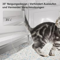 Marchul zárt macskaalom tál rozsdamentes acél fedéllel és fiókkal beltéri macskáknak, cseppek elleni rács, alomlapát és szőnyeg, szagmentes, 5