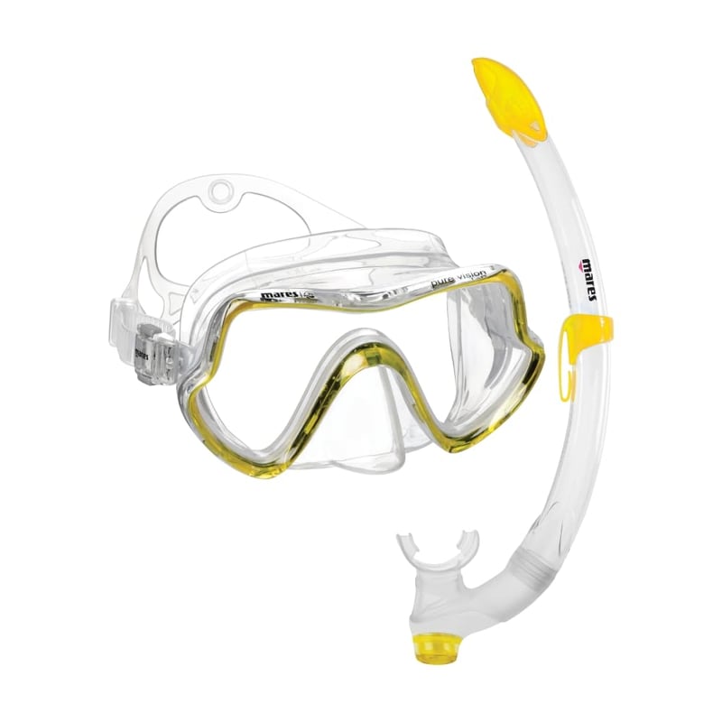 Set Snorkeling Mares Combo Pure Vision pentru Adulți – Mască Ergonomică din Silicon și Tub Breezer Semiuscat cu Supapă