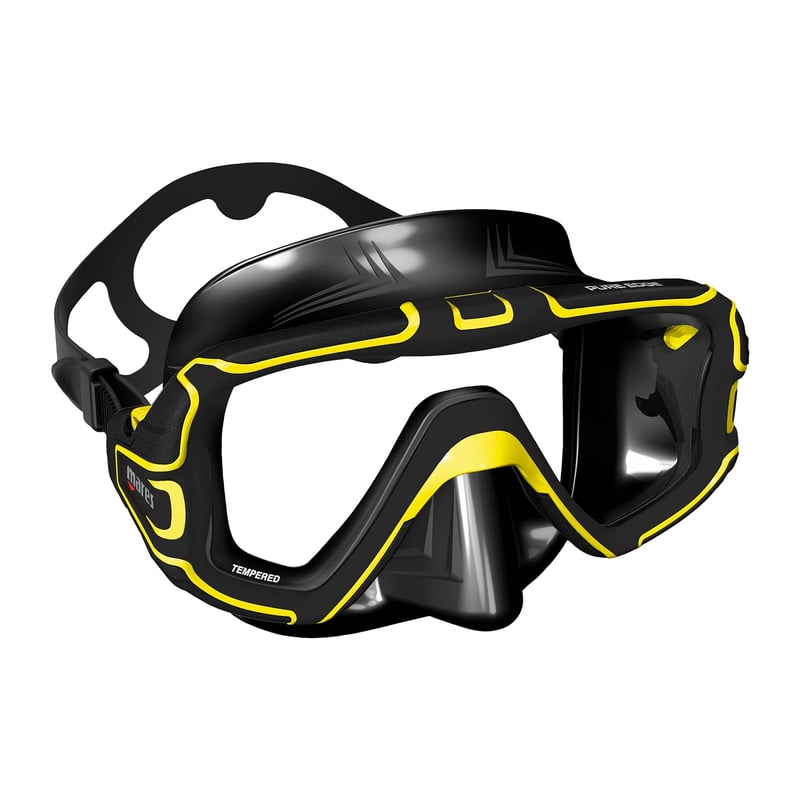 Potápačská maska Mares Pure Edge pre dospelých - čierna/žltá, unisex na potápanie