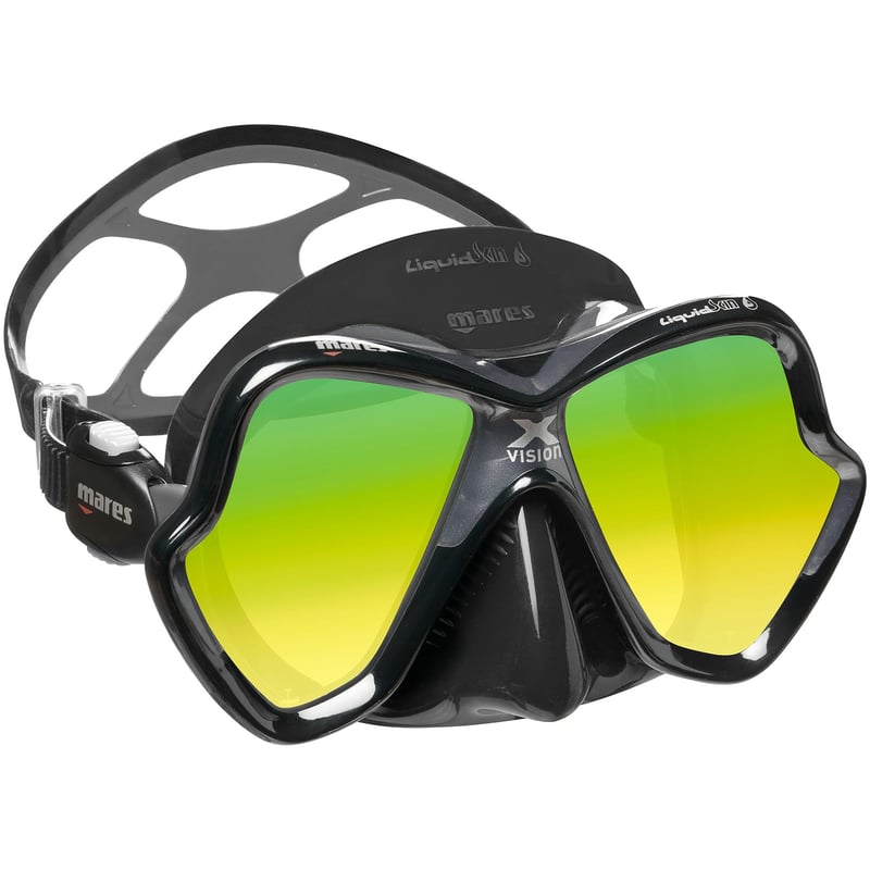 Potápačská maska Mares X-Vision Ultra LS - svetlosivá/čierna, veľkosť Bx so zrkadlovými sklami, unisex