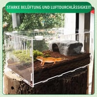 Marjoramy Akrylový priehľadný box na kŕmenie plazov 30x20x15 cm pre pavúky, gekony, jašterice, škorpióny, užovky červené a morčatá 5
