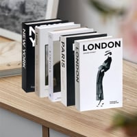 Set 5 Cărți Decorative Marjoramy, Cărți False Pliabile pentru Decorul Casei, Măsuță de Cafea, Bibliotecă, Birou, Set Cărți Ornamentale Fără Pagini 7