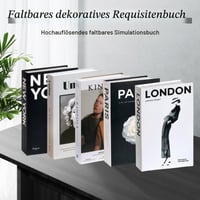 Set 5 Cărți Decorative Marjoramy, Cărți False Pliabile pentru Decorul Casei, Măsuță de Cafea, Bibliotecă, Birou, Set Cărți Ornamentale Fără Pagini 3