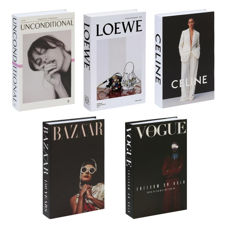 Set 5 Cărți Decorative Marjoramy, Cărți False Pliabile pentru Decorul Casei, Măsuță de Cafea, Bibliotecă, Birou, Set Cărți Ornamentale Fără Pagini