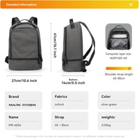 Mark Ryden Unisex Hátizsák Laptoptartóval - Vízálló, YKK Cipzáras Városi Táska Iskolába, Munkába - Könnyű, Strapabíró Hátizsák Világosszürke 6