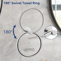 Markcco Törölközőtartó Gyűrű és WC Papír Tartó Szett, 2 Darabos Rozsdamentes Acél Fürdőszoba Kiegészítő, Króm Színű 7