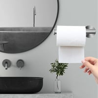 Markcco Törölközőtartó Gyűrű és WC Papír Tartó Szett, 2 Darabos Rozsdamentes Acél Fürdőszoba Kiegészítő, Ezüst Színű 9