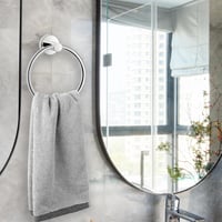 Markcco Törölközőtartó Gyűrű és WC Papír Tartó Szett, 2 Darabos Rozsdamentes Acél Fürdőszoba Kiegészítő, Króm Színű 3
