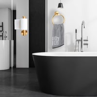 Markcco Törölközőtartó Gyűrű és WC Papír Tartó Szett, 2 Részes Arany Rozsdamentes Acél Fürdőszoba Kiegészítő SUS304 2
