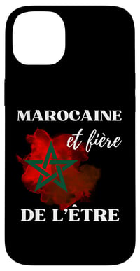 Marocká a hrdá na to, obal na iPhone 14 Plus s motívom marockej vlajky – Puzdro na telefón s marockou hrdosťou 1