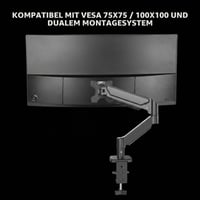 Držiak na monitor Mars Gaming MARM-PRO1 s plynovou pružinou, pre obrazovky do 32 palcov, 360-stupňové otočné rameno, výškovo nastaviteľný, kompatibilný s VESA 75x75 a 100x100, čierny 5