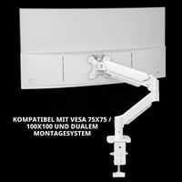 Suport Monitor Mars Gaming MARM-PRO1 cu Arc pe Gaz, pentru Ecrane de până la 32 inchi, Rotație 360 de grade, Înălțime Reglabilă, VESA 75x75 și 100x100, Alb 5