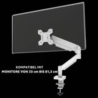 Suport Monitor Mars Gaming MARM-PRO1 cu Arc pe Gaz, pentru Ecrane de până la 32 inchi, Rotație 360 de grade, Înălțime Reglabilă, VESA 75x75 și 100x100, Alb 2
