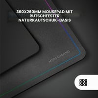 Bezdrôtový herný set Mars Gaming MCPWTKL – klávesnica TKL FRGB Rainbow + myš RGB 3200 DPI so spínačmi HUANO + podložka pod myš 360x260 mm, čierna 5