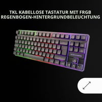 Bezdrôtový herný set Mars Gaming MCPWTKL – klávesnica TKL FRGB Rainbow + myš RGB 3200 DPI so spínačmi HUANO + podložka pod myš 360x260 mm, čierna 3