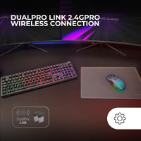 Combo Gaming Wireless Mars Gaming MCPWX - Tastatură FRGB + Mouse RGB 3200DPI + Mousepad 360x260 mm, DualPro Link 2.4GPRO, Negru 2