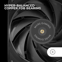 Mars Gaming MF-NCLX2 2x 120mm Ultra Csendes Ventilátor, Hibrid Lapát, FDB Csapágy, PWM, Fekete 4