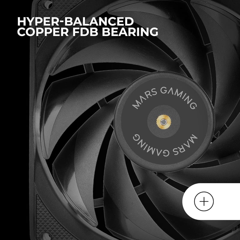Mars Gaming MF-NCLX2 2x 120mm Ultra Csendes Ventilátor, Hibrid Lapát, FDB Csapágy, PWM, Fekete