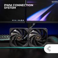 Mars Gaming MF-NCLX2 2x 120mm Ultra Csendes Ventilátor, Hibrid Lapát, FDB Csapágy, PWM, Fekete 5