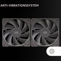 Set Ventilatoare Mars Gaming MF-PROX2 Negru, 2x 120 mm, Sistem Anti-Vibrații, Ultra-Silențioase, Conexiune Duală 3PIN + 4PIN 4