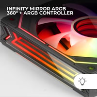 Mars Gaming MFLINKFINITYKIT Čierna 3x 120 mm PWM modulárna sada ventilátorov, systém pripojenia LINKFINITY, Infinity Mirror, 360° ARGB osvetlenie a ARGB ovládač, ultra-tiché (12 dB) 2