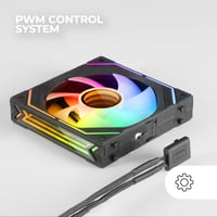Mars Gaming MFLINKFINITYKIT Čierna 3x 120 mm PWM modulárna sada ventilátorov, systém pripojenia LINKFINITY, Infinity Mirror, 360° ARGB osvetlenie a ARGB ovládač, ultra-tiché (12 dB) 4