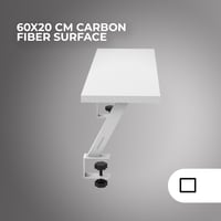 Stojan na monitor Mars Gaming MGDS biely – výška 17 cm, ergonomický oceľový stolový stojan, doska s karbónovým vláknom 60x20 cm, hrúbka stola 10-33 mm 4