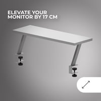 Stojan na monitor Mars Gaming MGDS biely – výška 17 cm, ergonomický oceľový stolový stojan, doska s karbónovým vláknom 60x20 cm, hrúbka stola 10-33 mm 2