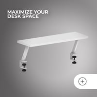 Stojan na monitor Mars Gaming MGDS biely – výška 17 cm, ergonomický oceľový stolový stojan, doska s karbónovým vláknom 60x20 cm, hrúbka stola 10-33 mm 3