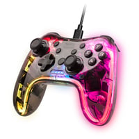 Herný ovládač Mars Gaming MGPC Professional Neon RGB, duálna haptická vibrácia – priehľadný 1