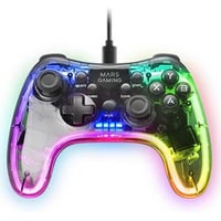 Herný ovládač Mars Gaming MGPC Professional Neon RGB, duálna haptická vibrácia – priehľadný 4