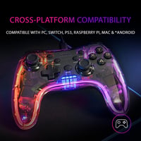 Herný ovládač Mars Gaming MGPC Professional Neon RGB, duálna haptická vibrácia – priehľadný 8