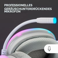 Herné slúchadlá Mars Gaming MH-Glow 360° Full Chroma RGB, s mikrofónom s potlačením hluku, pamäťová pena, biele, PS4/PS5/XBOX/Switch/PC/Mac/smartfón 5