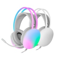 Herné slúchadlá Mars Gaming MH-Glow 360° Full Chroma RGB, s mikrofónom s potlačením hluku, pamäťová pena, biele, PS4/PS5/XBOX/Switch/PC/Mac/smartfón 1