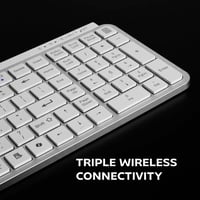 Mars Gaming MK-SILENKEYS Vezeték nélküli Kompakt Billentyűzet, Alacsony Profil, Csendes Kapcsoló, Bluetooth 5.1, 200h Akkumulátor, PC/Mac, F 5