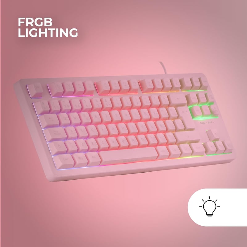 Mars Gaming MK023 Gamer Billentyűzet TKL Hibrid Mechanikus RGB Világítás Rózsaszín - MK023 FR TKL