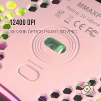 Mars Gaming MMAX RGB gaming egér, 12400 DPI, 69 g - rózsaszín 5