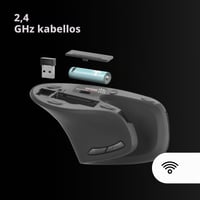 Ergonomická vertikálna bezdrôtová myš Mars Gaming MMW-ERGOPRO čierna, optický senzor 3200 DPI, spínače Huano, 2,4 GHz prijímač, podpora viacerých platforiem 5