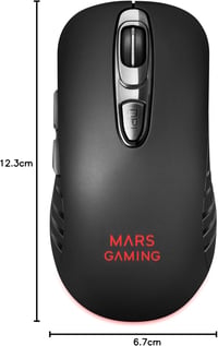 Mars Gaming MMW2 Wireless Gaming Egér RGB 3200DPI Fekete - One size, MMW2 7