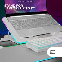 Suport Laptop și Cooler Mars Gaming MNBC13W pentru laptopuri de până la 17", ARGB cu 10 moduri, 13 ventilatoare, ecran LCD, 8 poziții, suport pentru smartphone, alb 3