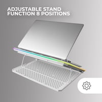 Suport Laptop și Cooler Mars Gaming MNBC13W pentru laptopuri de până la 17", ARGB cu 10 moduri, 13 ventilatoare, ecran LCD, 8 poziții, suport pentru smartphone, alb 4
