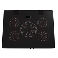 Chladiaca podložka pod notebook Mars Gaming MNBC2 do 17,35 palca, 5 tichých ventilátorov, červené LED podsvietenie, 2x USB 2.0, čierno-červená 7