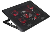 Chladiaca podložka pod notebook Mars Gaming MNBC2 do 17,35 palca, 5 tichých ventilátorov, červené LED podsvietenie, 2x USB 2.0, čierno-červená 1
