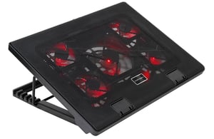 Mars Gaming MNBC2 podloga za hlađenje prijenosnog računala do 17,35 inča, 5 tihih ventilatora, crveno LED osvjetljenje, 2x USB 2.0, crno-crvena