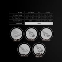 Sursă de alimentare Mars Gaming MPB750SIM complet modulară ATX 750W, 80Plus Bronze, eficiență 90%, ventilator SI Extreme Silence de 140 mm, negru 6