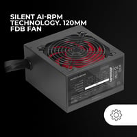 Mars Gaming MPIII550P ATX tápegység, 550W, APFC, 120 mm FDB ventilátor - fekete 3