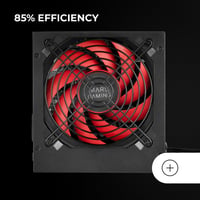 Napájací zdroj Mars Gaming MPIII850 ATX 850W, účinnosť 85 %, 120 mm FDB ventilátor - čierny 3