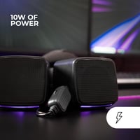 Boxe PC Compacte Mars Gaming MS-PRO 10W, Iluminare Dinamică RGB Flow, Jack 3.5mm, cu Consolă de Control, Compatibile PC/Mac/Smartphone/Tabletă, Negru 2