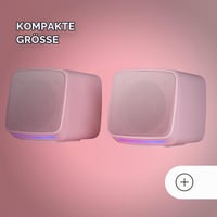 Kompaktné PC reproduktory Mars Gaming MS-PRO 10 W, dynamické RGB podsvietenie, s ovládacou jednotkou a 3,5 mm jack vstupom, kompatibilné s PC/Mac/smartfónom/tabletom, ružové 3