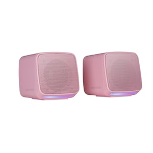 Mars Gaming MS-PRO Kompaktni PC zvučnici 10W, dinamični RGB Flow, s kontrolnom kutijom i 3,5 mm jack ulazom, kompatibilni s PC/Mac/pametnim telefonom/tabletom, ružičasti